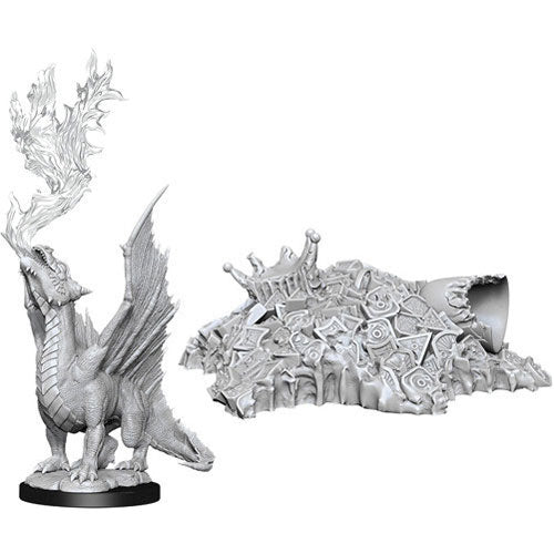 D&D Nolzur's Marvelous Unpainted Miniatures (W11): Gold Dragon Wyrmling & Treasure Pile Pack of 6