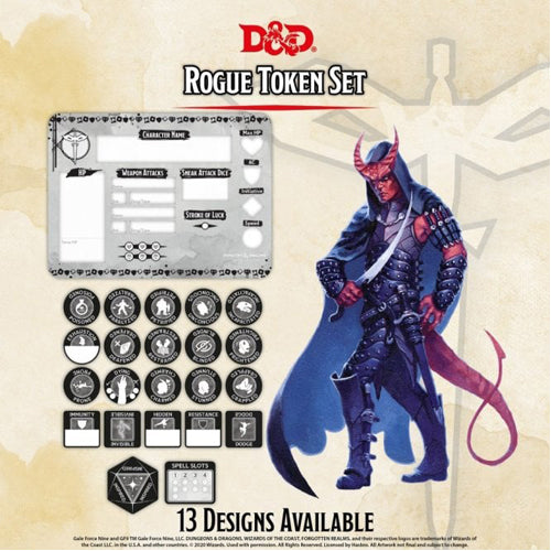 D&D Rogue Token Set (Player Board & 22 Tokens)