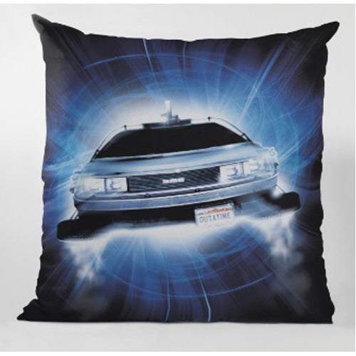 Delorean Roads Square Cushion Back to the Future Vacuum Packaging