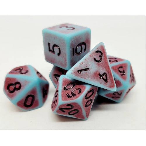 Dice Set Antique: Bloody/Blue