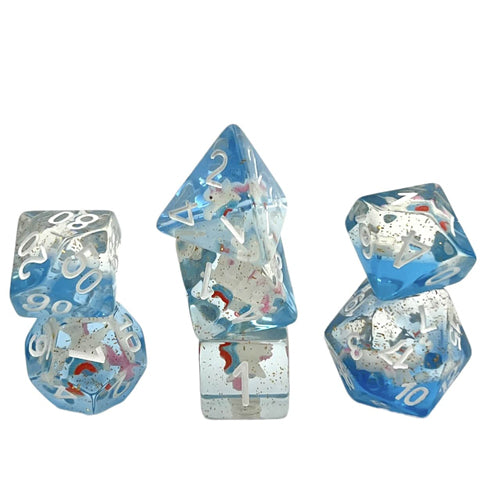Dice Set: Blue Unicorn