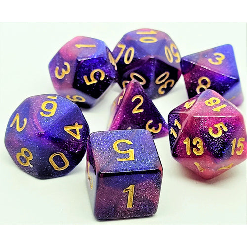 Dice Set Confetti: Galaxy Violet Purple