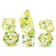 Dice Set Confetti: Green Flakes