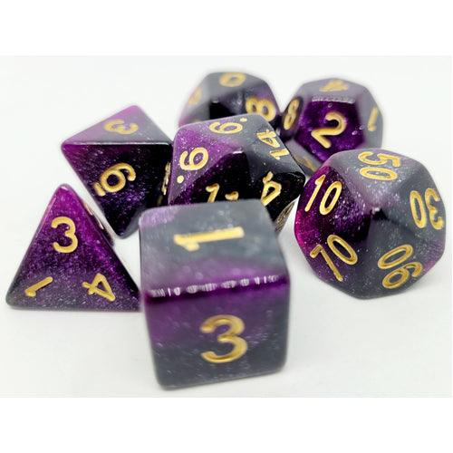 Dice Set Confetti: Purple Galaxy