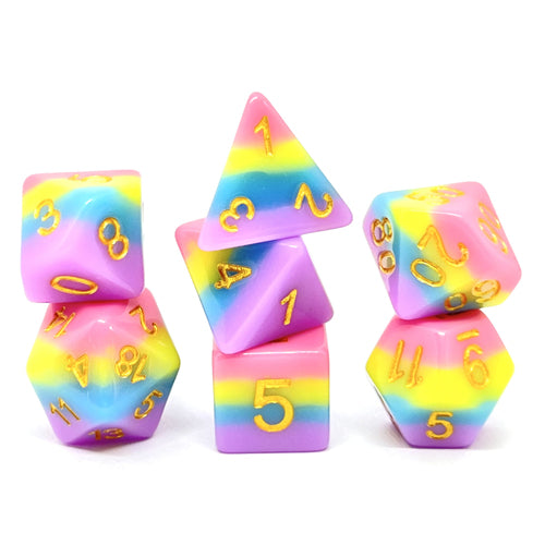 Dice Set Creamy: Rainbow