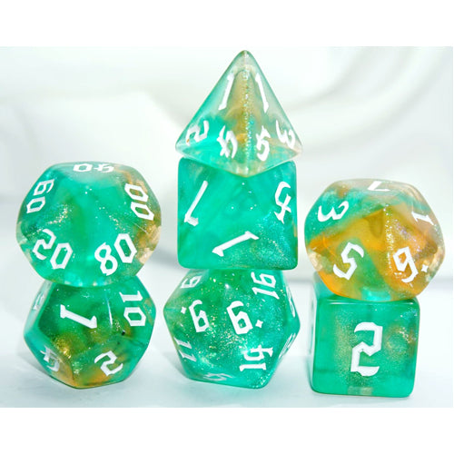 Dice Set Galaxy: Smaragd Yellow