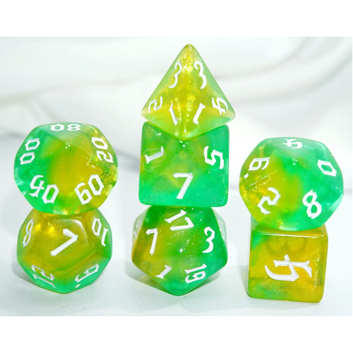 Dice Set Galaxy: Yellow Opalit