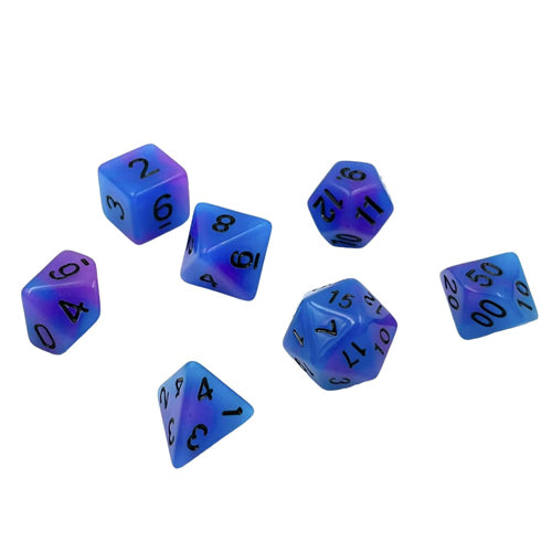 Dice Set Glow-Swirl: Blueberry