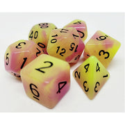 Dice Set Glowing: Passion (Yellow/Purple)