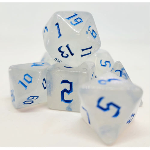 Dice Set Milky Shine: Blue
