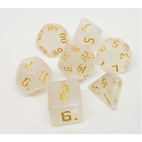 Dice Set Milky Shine: Gold