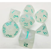 Dice Set Milky Shine: Petrol