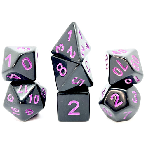 Dice Set Opaque: Black/Purple