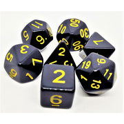 Dice Set Opaque: Black/Yellow