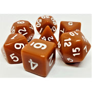 Dice Set Opaque: Brown/White