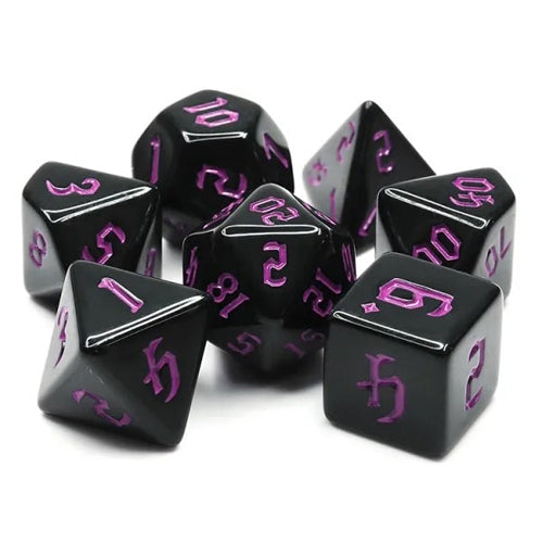 Dice Set Opaque: Chon drite Black/Purple