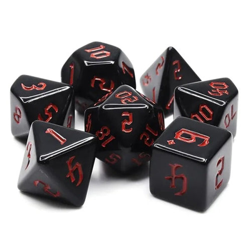 Dice Set Opaque: Chon drite Black/Red
