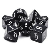 Dice Set Opaque: Chon drite Black/White