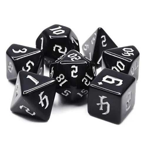 Dice Set Opaque: Chon drite Black/White