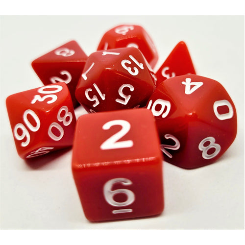 Dice Set Opaque: Red/White