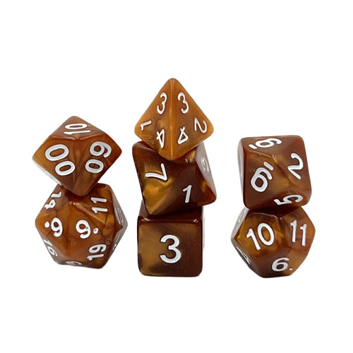 Dice Set Pearl: Copper