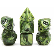 Dice Set Pearl: Olive/Black