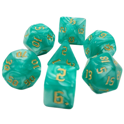Dice Set Pearl: Sea Grass