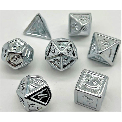 Dice Set Plated: Silver Embossed