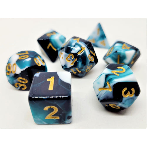 Dice Set Racing: Petrol/White