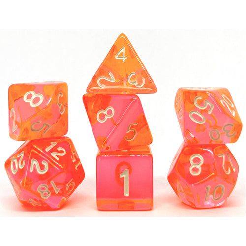 Dice Set Transparent: Coral