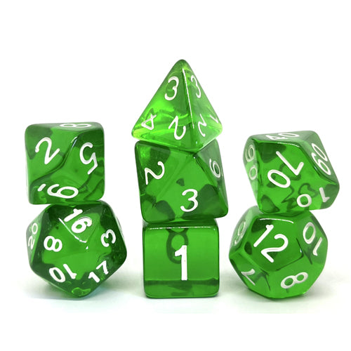 Dice Set Transparent: Dark Green