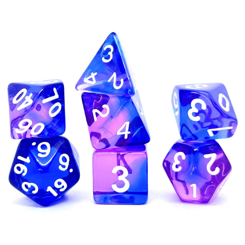 Dice Set Transparent: Indigo Sea