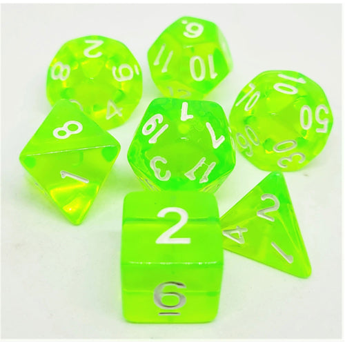 Dice Set Transparent: Lightgreen