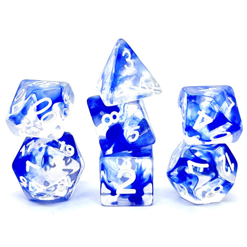 Dice Set Transparent: Nebula Blue