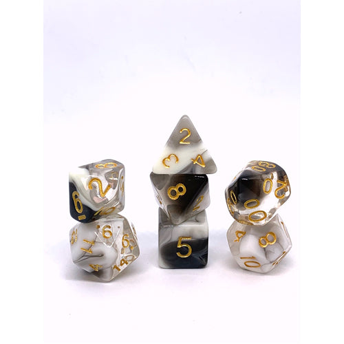 Dice Set Transparent: Nebula Marble