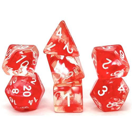Dice Set Transparent: Nebula Red