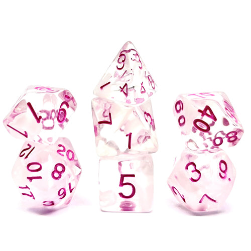 Dice Set Transparent: Pink Princess