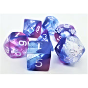 Dice Set Transparent: Purple Clouds