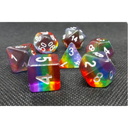 Dice Set Transparent: Rainbow