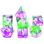 Dice Set Transparent: Violet Evergreen