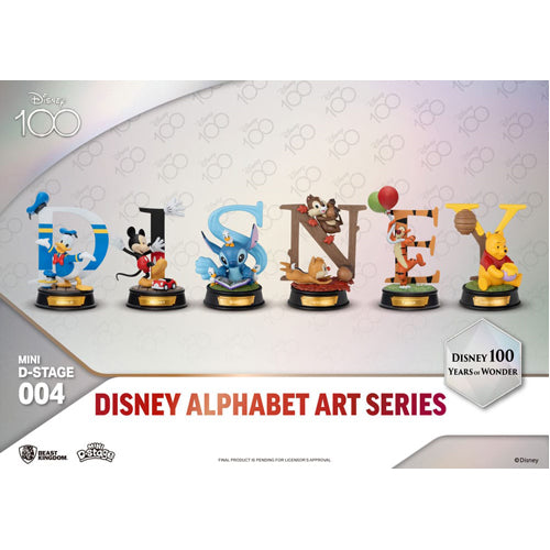 Disney Mini Diorama Stage Statues 6-pack 100 Years of Wonder-Disney Alphabet Art 10 cm