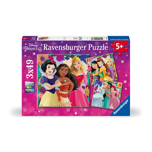 Disney Princess 3 Puzzles - 49 Pieces