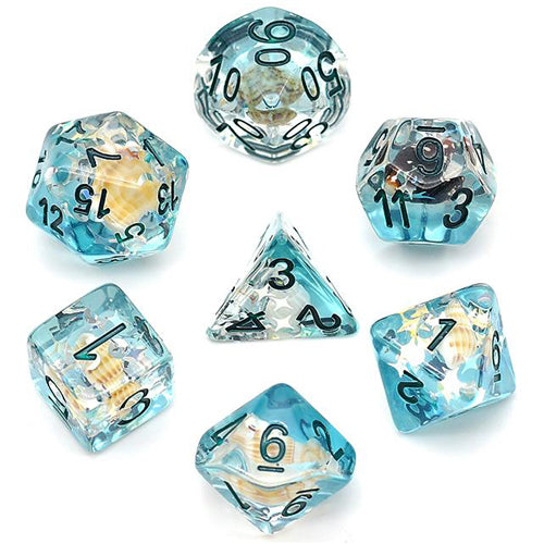 DnDice Acrylic Alchemy: Blue Lobster Dice Set