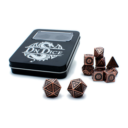 DnDice Dragon Core: Clockwork Copper Dice Set