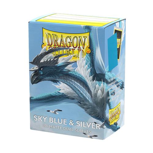 Dragon Shield Matte Dual Standard Sleeves - Sky Blue & Silver (100)