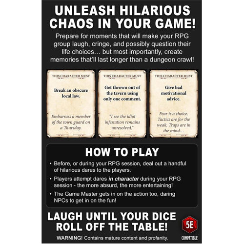 Dumb Dares & Silly Side Quests - The In Character Game for your RPG Party