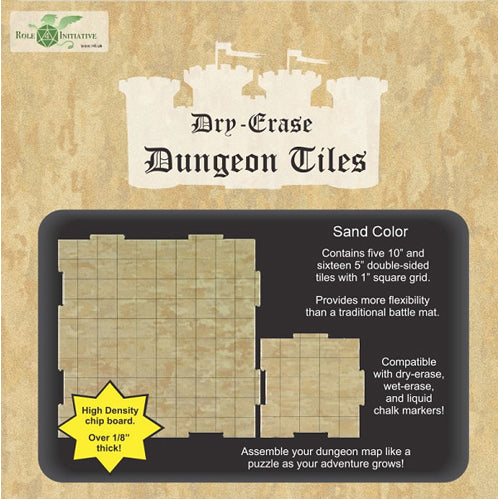 Dungeon Tiles - Sand color- Combo Pack of 5 x 10" and 16 x 5" squares