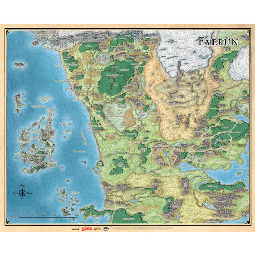 Dungeons And Dragons RPG: Sword Coast Adventurer's Guide Faerûn Map