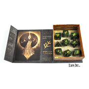 Elder Dice - Green Lovecraft Elder Sign Polyhedral Set