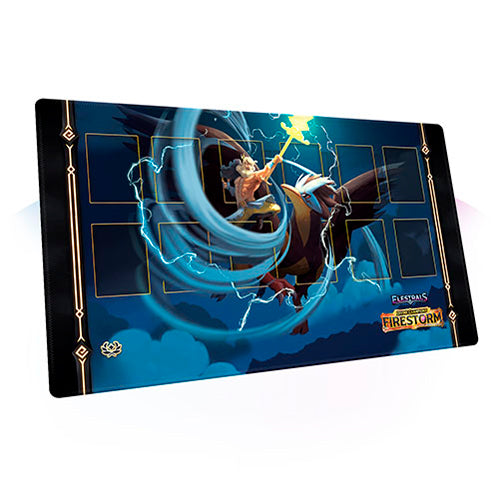 Elestrals TCG - Firestorm - Voltempest Champion of Zeus - Stitched Edge Playmat